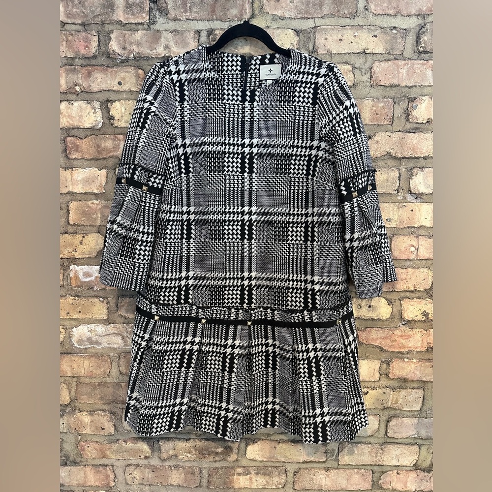 Tuckernuck Kennedy Monochrome Houndstooth Dress